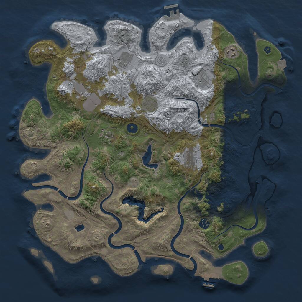 Rust Map: Procedural Map, Size: 4300, Seed: 40499098, 15 Monuments