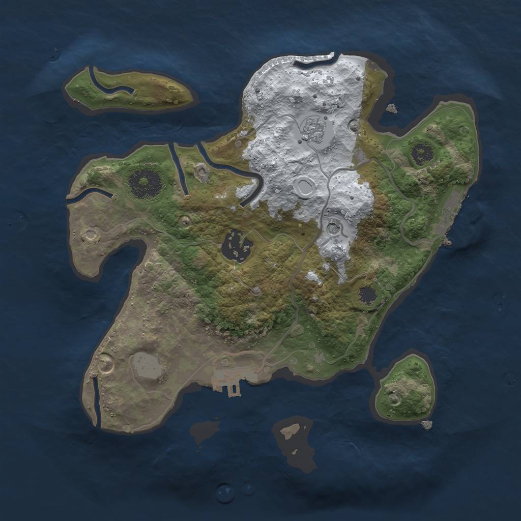 Rust Map: Procedural Map, Size: 2500, Seed: 31278356, 10 Monuments