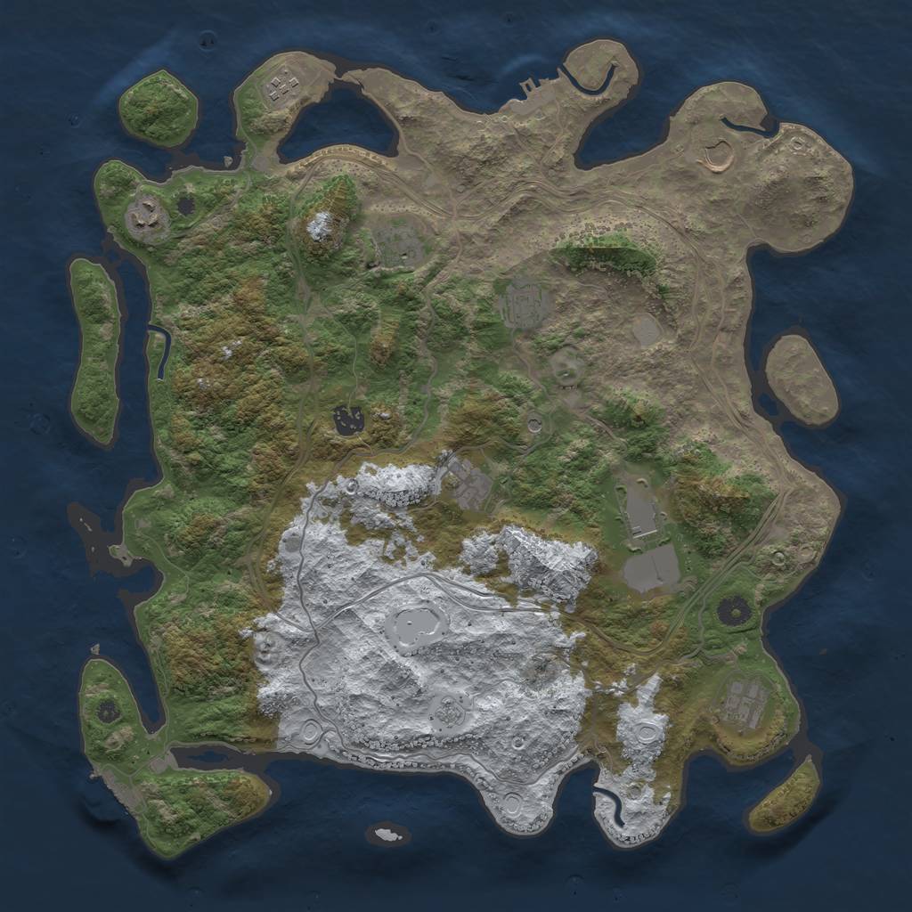 Rust Map: Procedural Map, Size: 4300, Seed: 17014, 18 Monuments