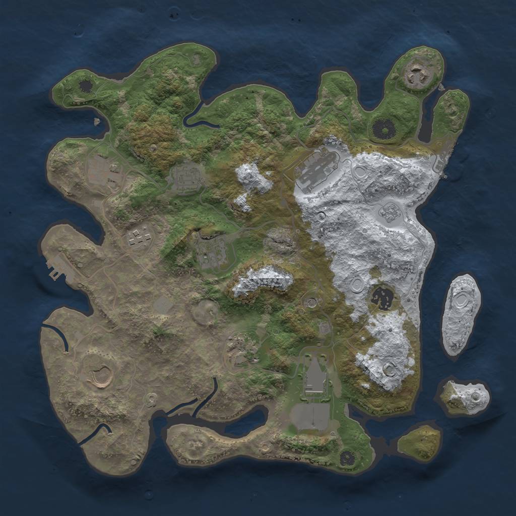 Rust Map: Procedural Map, Size: 3500, Seed: 716948276, 19 Monuments