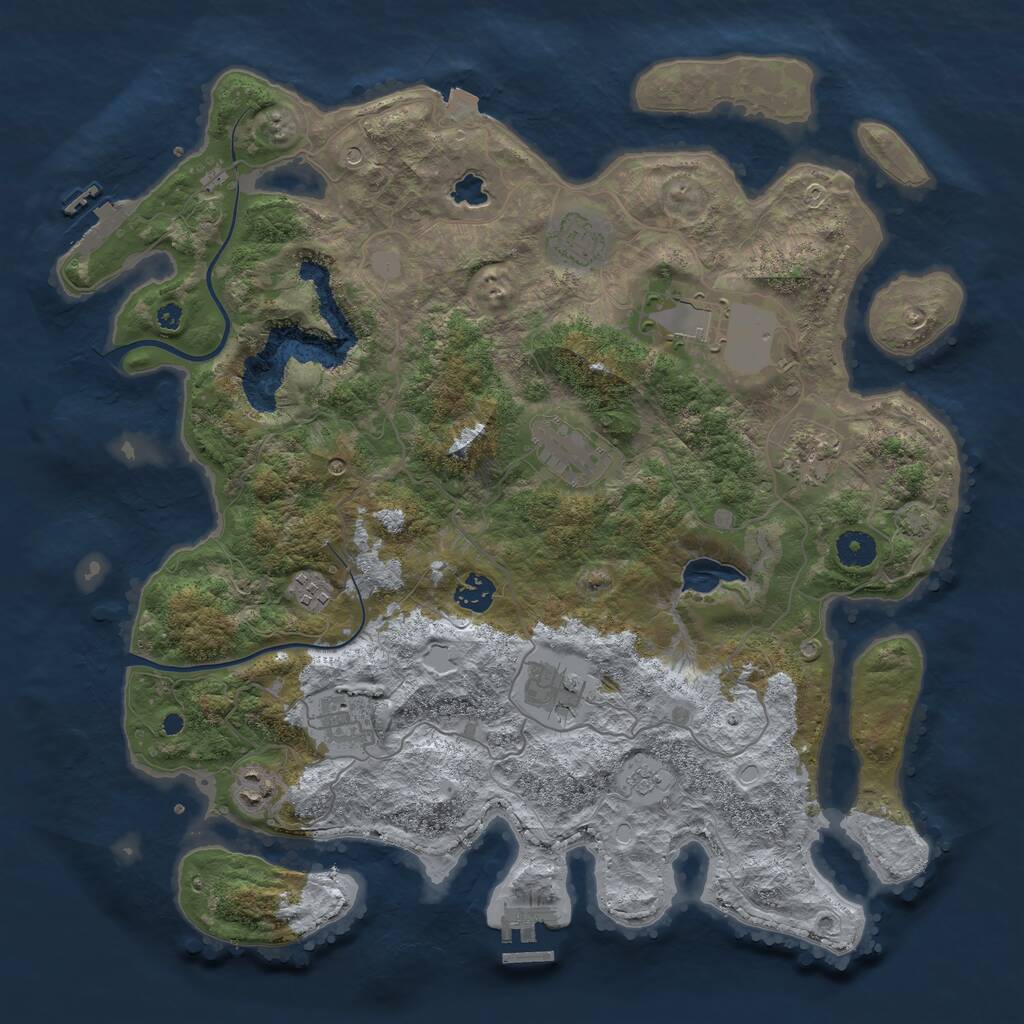 Rust Map: Procedural Map, Size: 4000, Seed: 237269, 15 Monuments