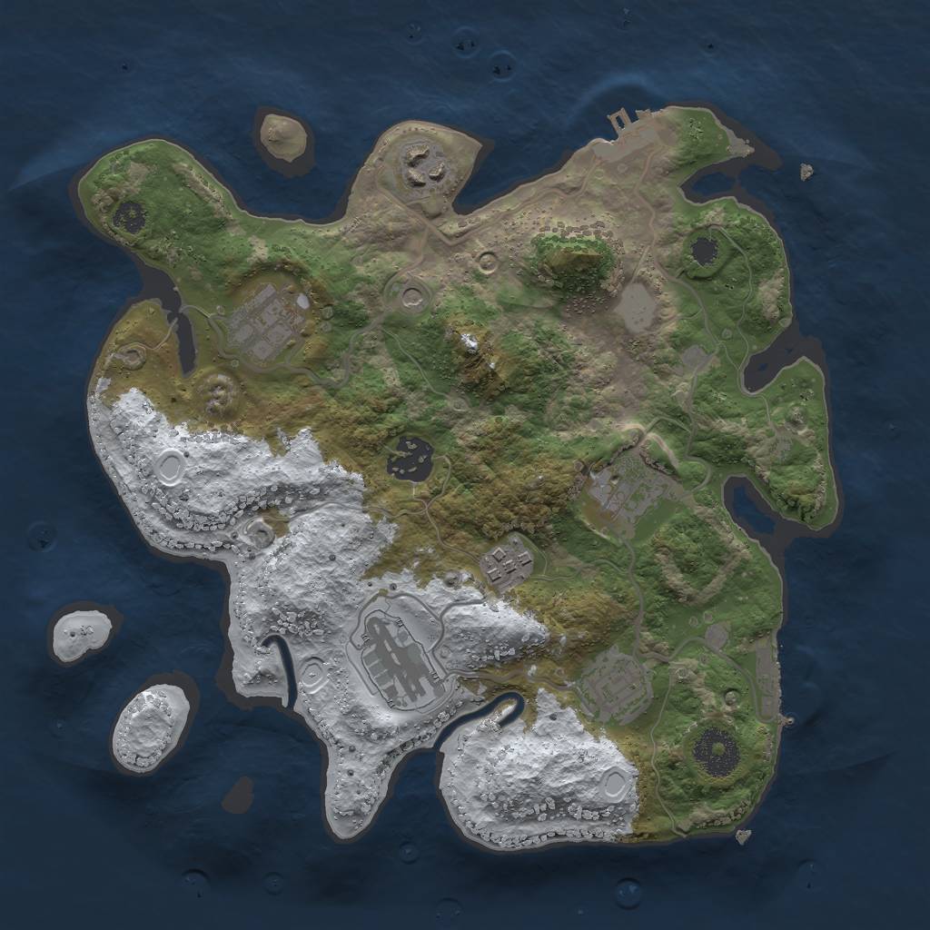Rust Map: Procedural Map, Size: 3000, Seed: 496044318, 15 Monuments
