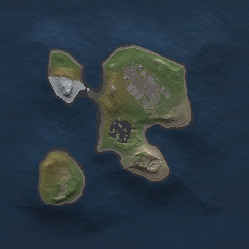 Rust Map: Barren, Size: 1600, Seed: 2, 4 Monuments