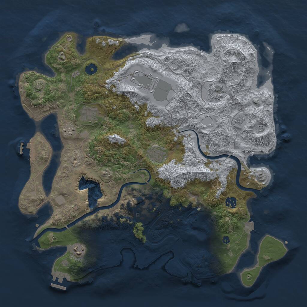 Rust Map: Procedural Map, Size: 4000, Seed: 989658, 14 Monuments