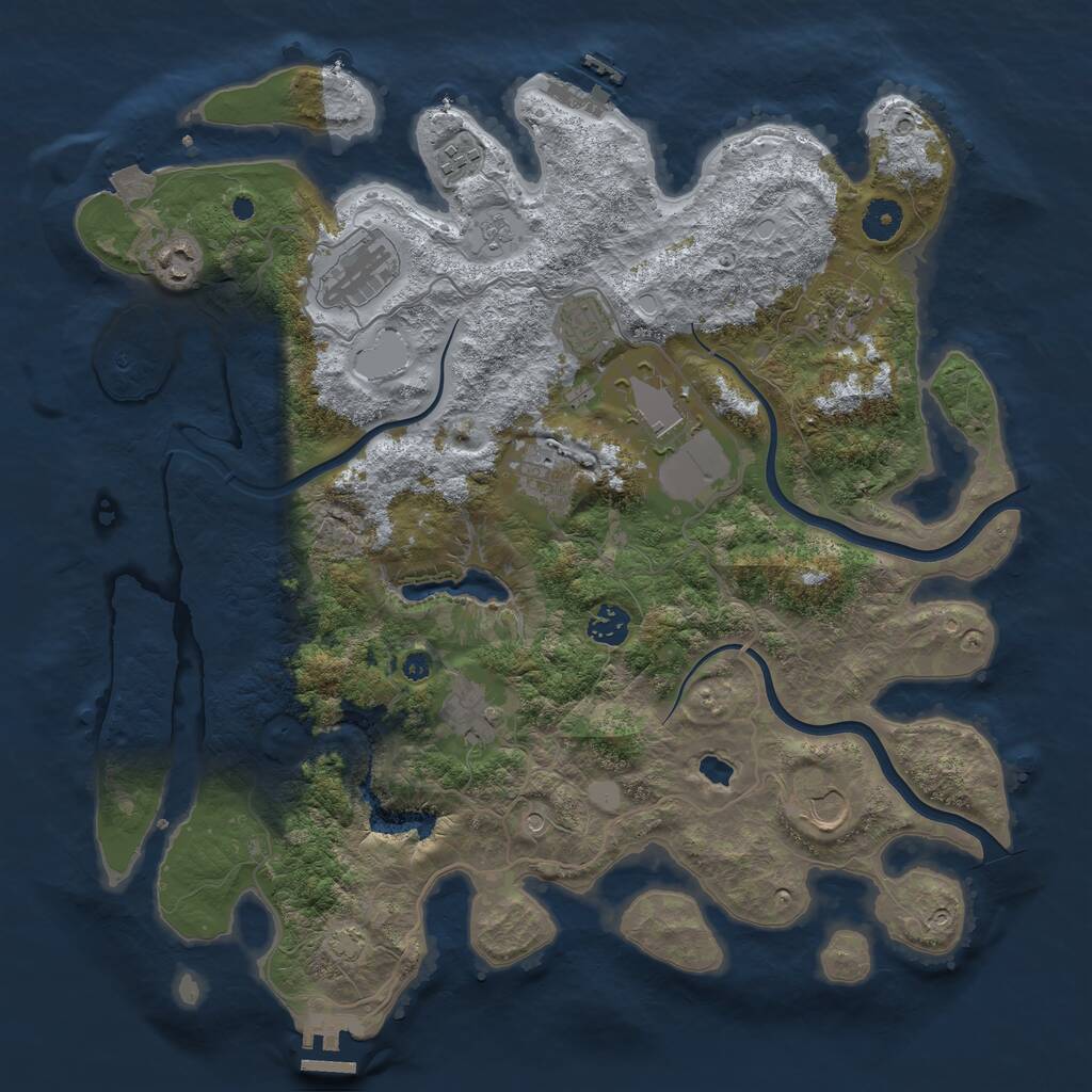 Rust Map: Procedural Map, Size: 4000, Seed: 81221, 16 Monuments