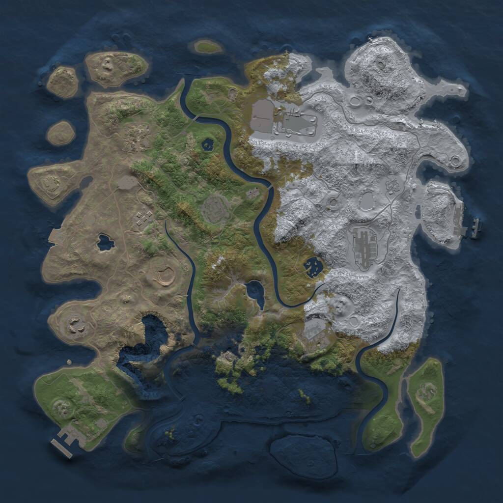 Rust Map: Procedural Map, Size: 4000, Seed: 400470, 15 Monuments