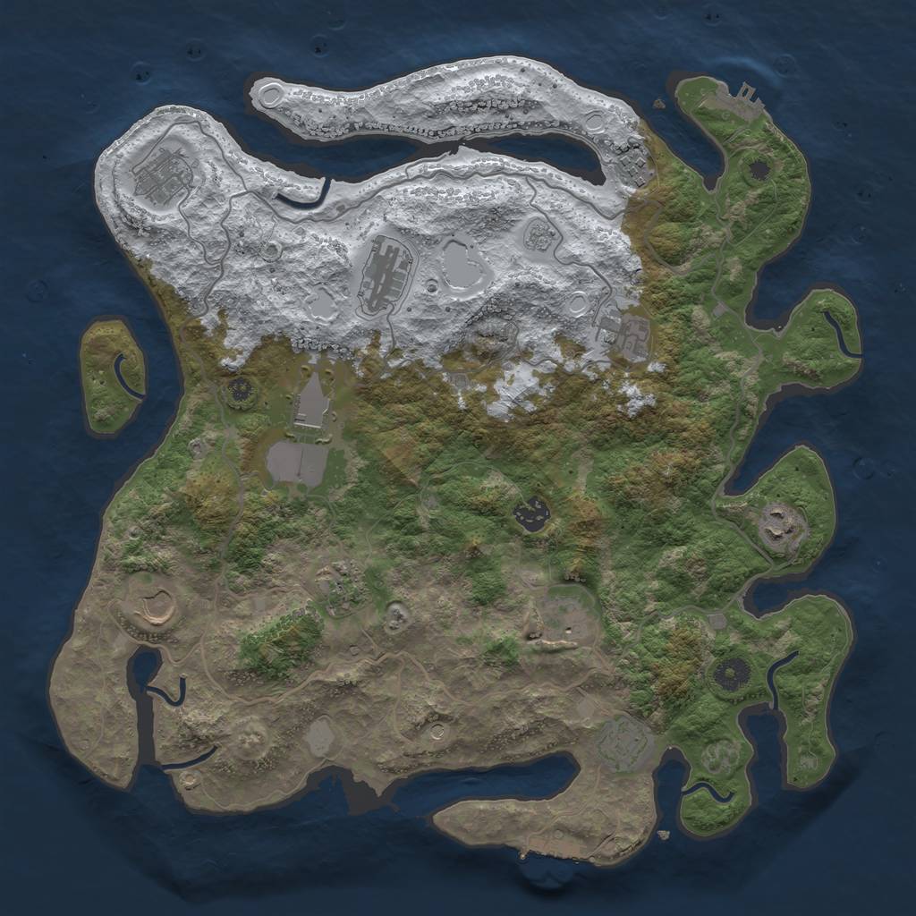 Rust Map: Procedural Map, Size: 4000, Seed: 185687, 20 Monuments