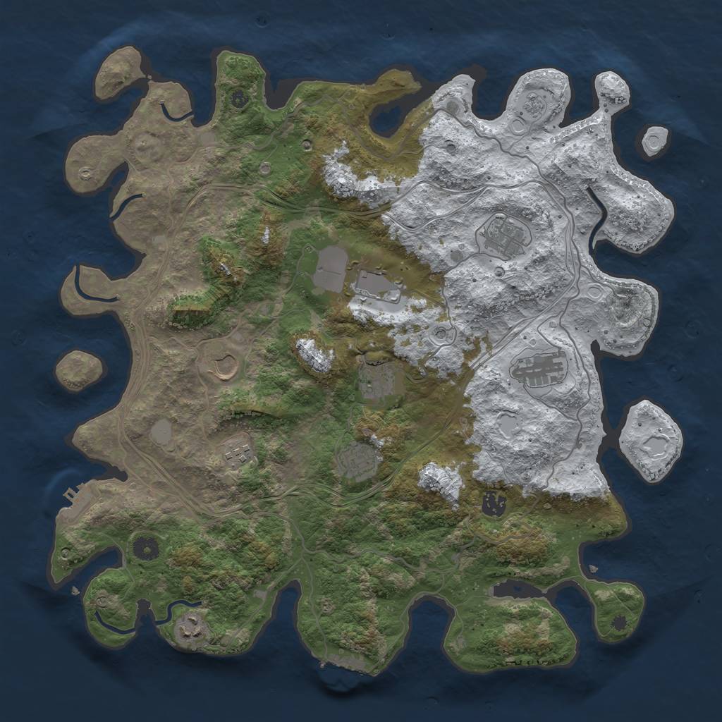 Rust Map: Procedural Map, Size: 4250, Seed: 5858, 18 Monuments