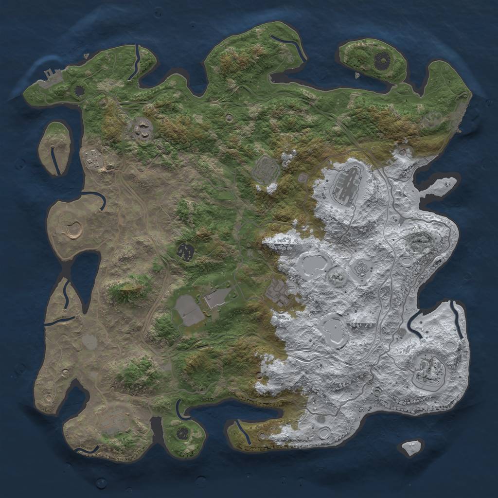 Rust Map: Procedural Map, Size: 4250, Seed: 8787, 19 Monuments