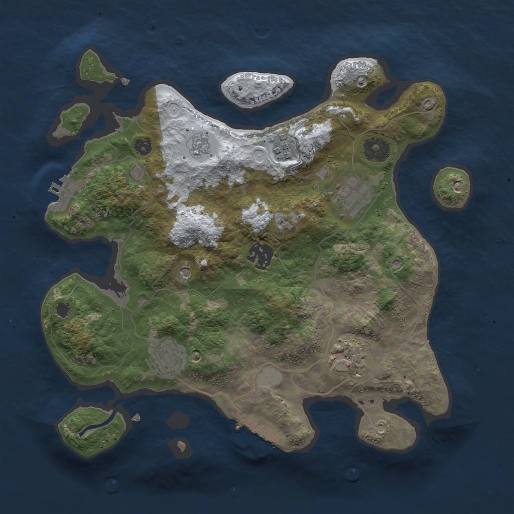 Rust Map: Procedural Map, Size: 3000, Seed: 47832, 14 Monuments