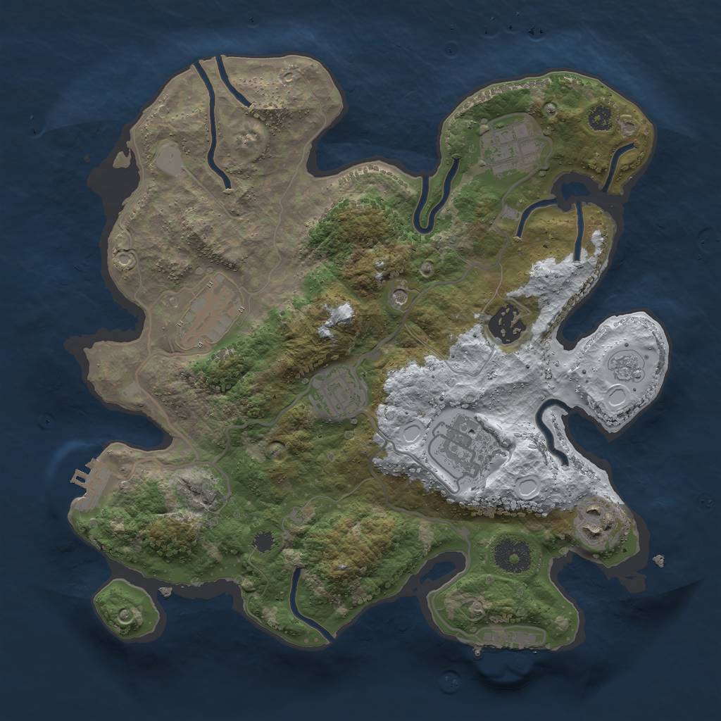 Rust Map: Procedural Map, Size: 3000, Seed: 2012233279, 15 Monuments