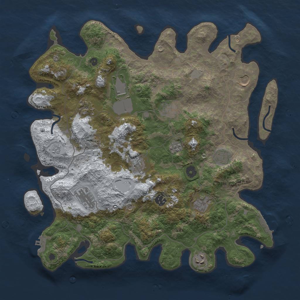 Rust Map: Procedural Map, Size: 4000, Seed: 861, 20 Monuments