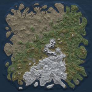 Thumbnail Rust Map: Procedural Map, Size: 6000, Seed: 694201234, 20 Monuments