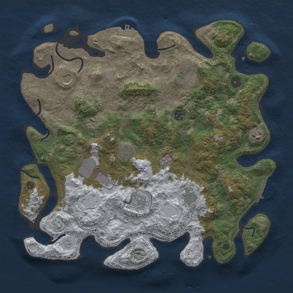 Rust Map: Procedural Map, Size: 4000, Seed: 594770, 19 Monuments