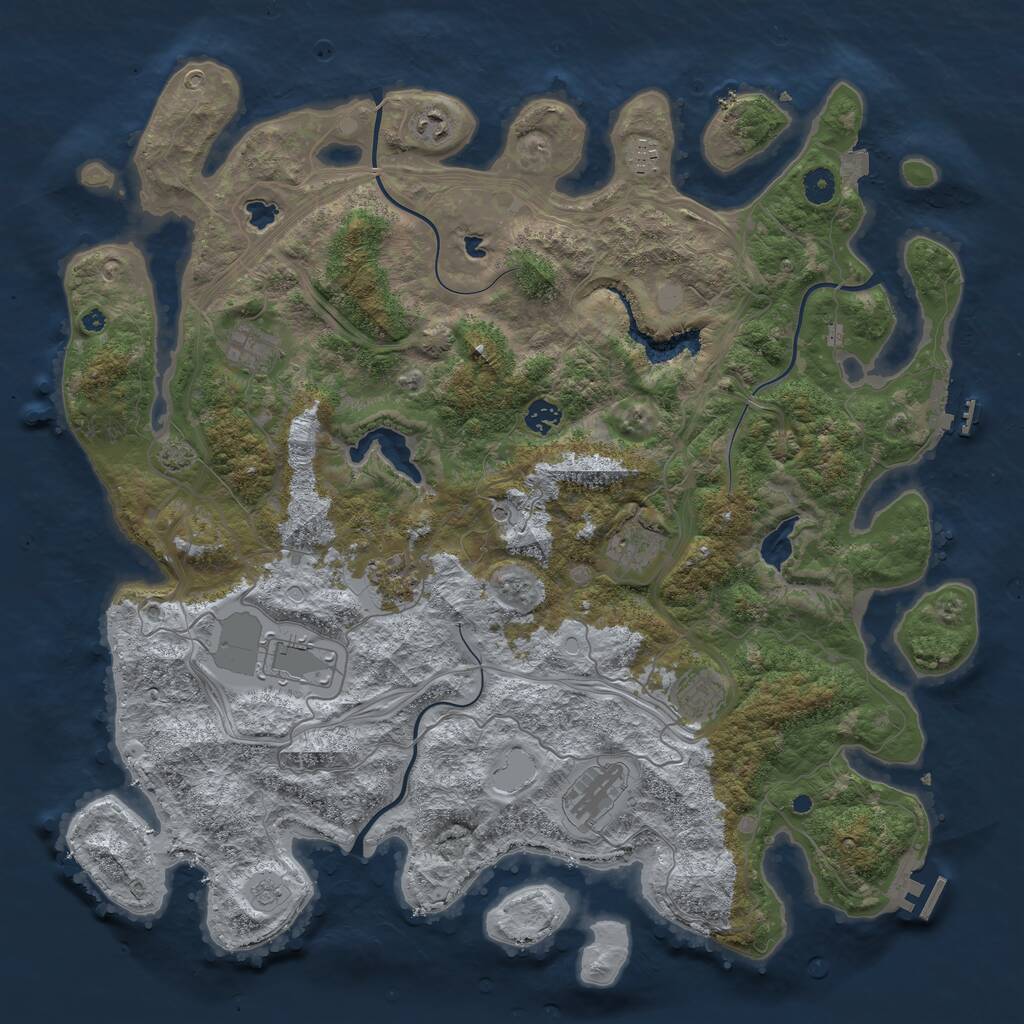 Rust Map: Procedural Map, Size: 4500, Seed: 987652, 15 Monuments