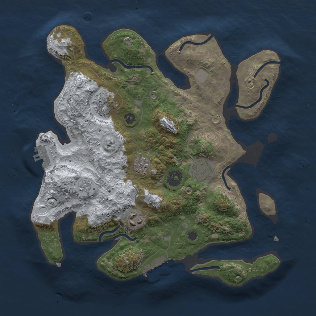 Rust Map: Procedural Map, Size: 3000, Seed: 4874486, 12 Monuments