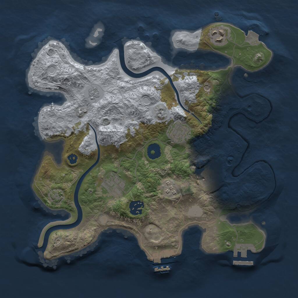 Rust Map: Procedural Map, Size: 3000, Seed: 87156, 12 Monuments