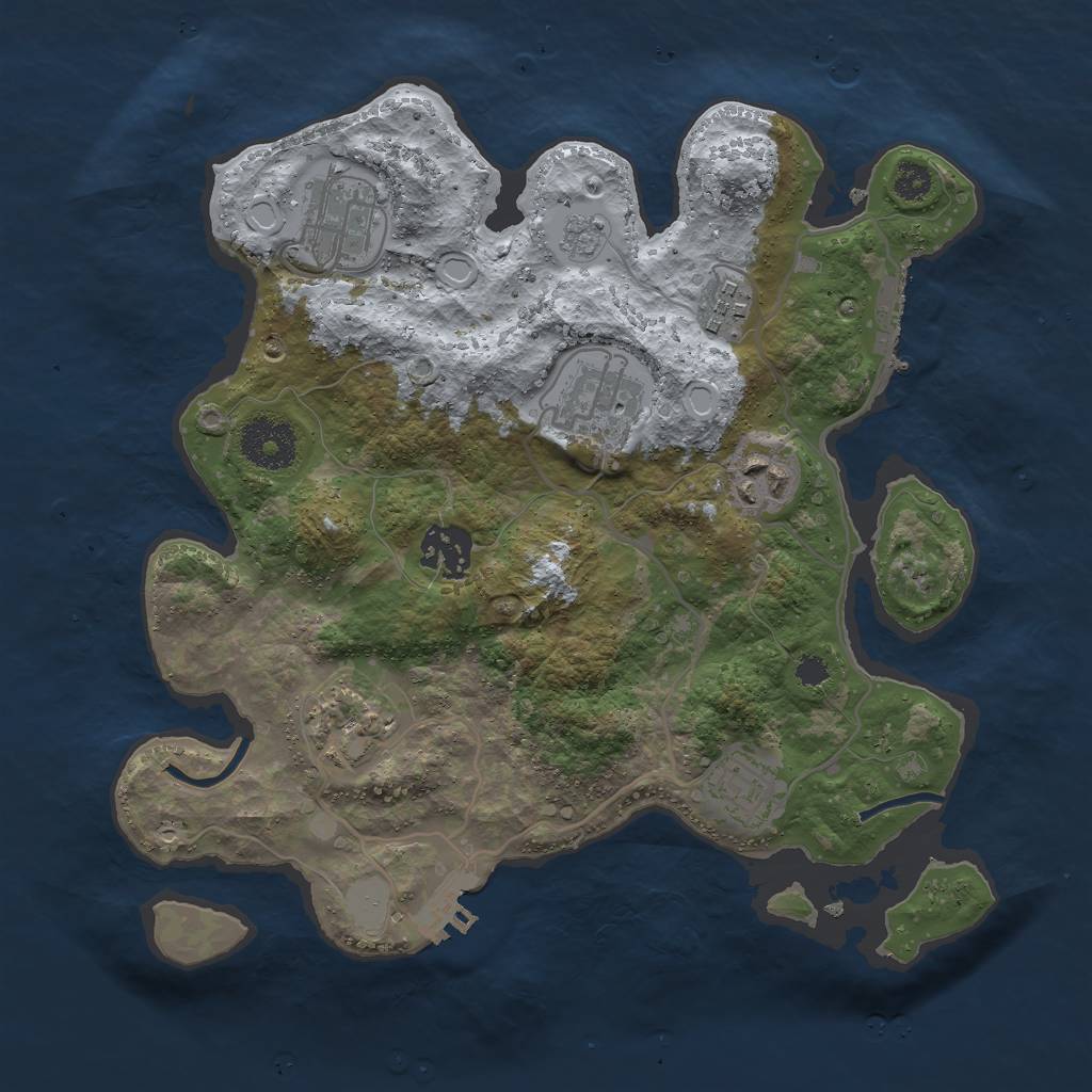Rust Map: Procedural Map, Size: 3000, Seed: 1544203671, 15 Monuments