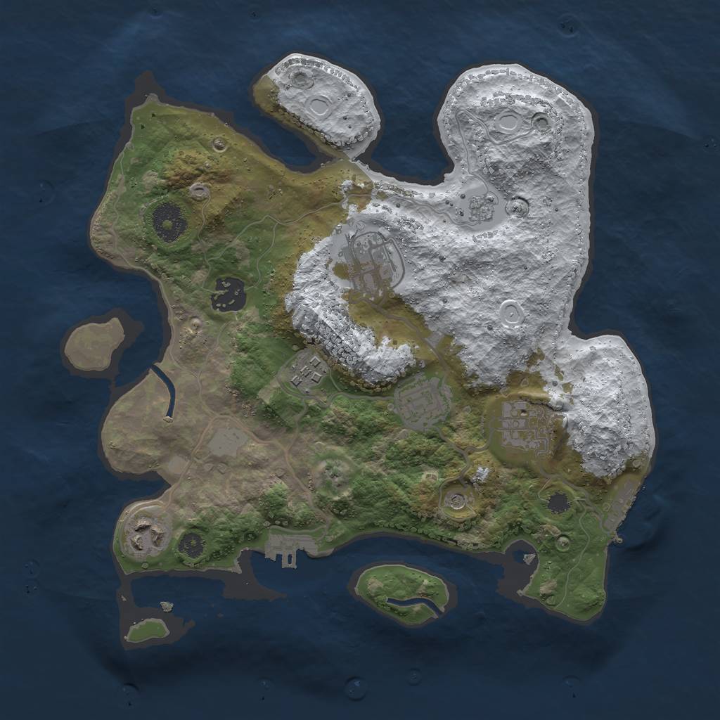 Rust Map: Procedural Map, Size: 3000, Seed: 75729, 15 Monuments