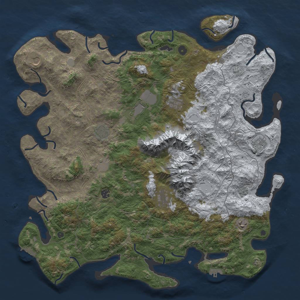 Rust Map: Procedural Map, Size: 5000, Seed: 6542168, 19 Monuments