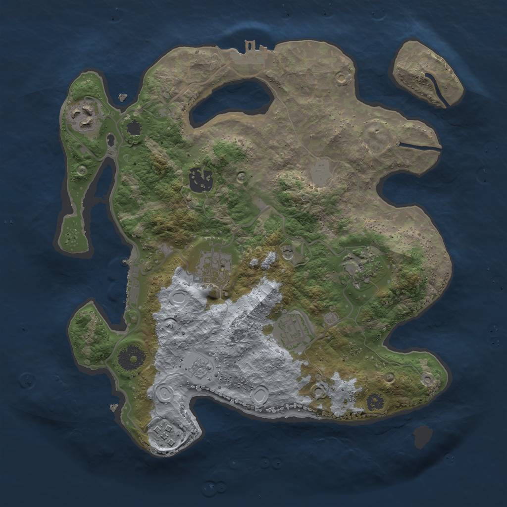Rust Map: Procedural Map, Size: 3000, Seed: 23557, 15 Monuments