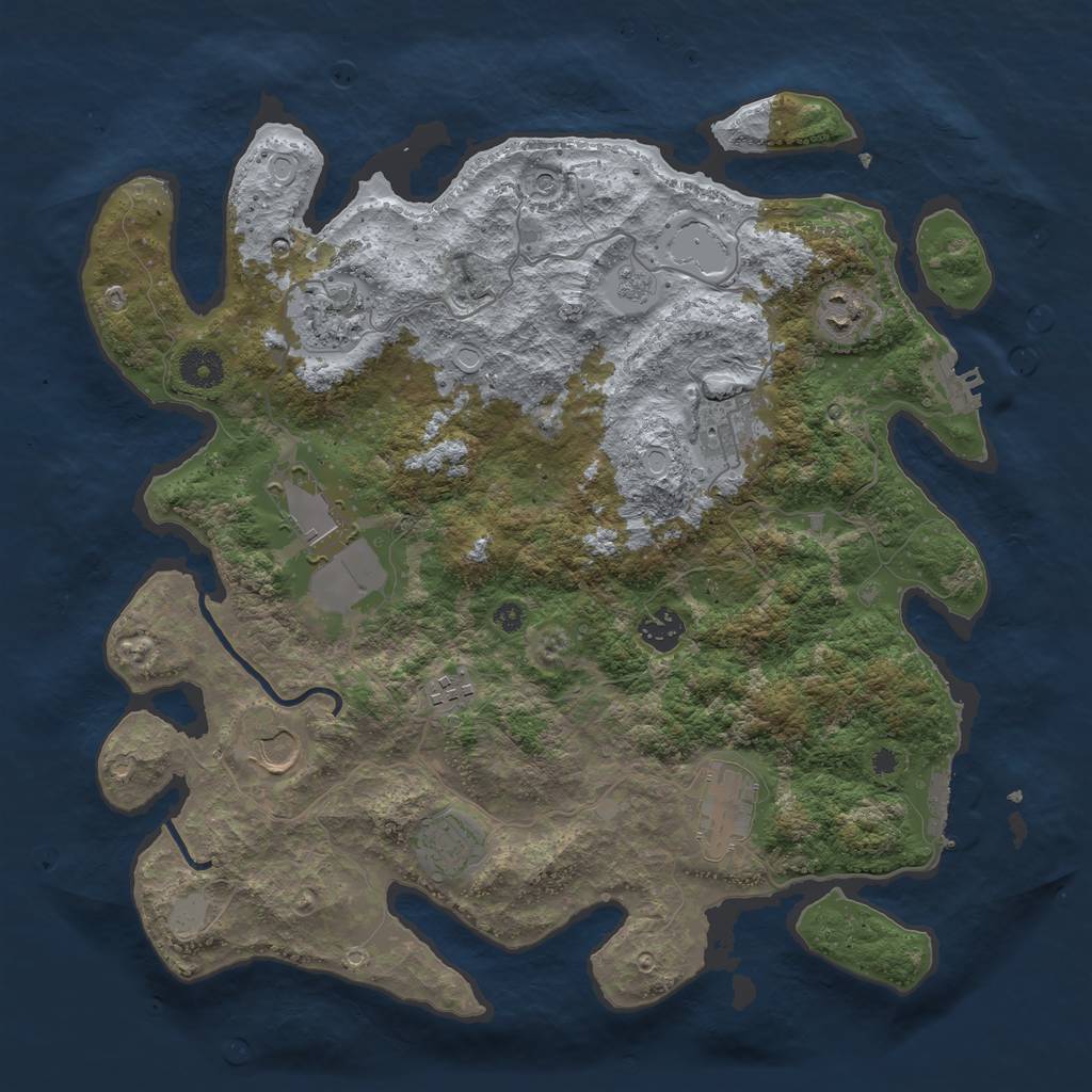 Rust Map: Procedural Map, Size: 3800, Seed: 1146651794, 18 Monuments
