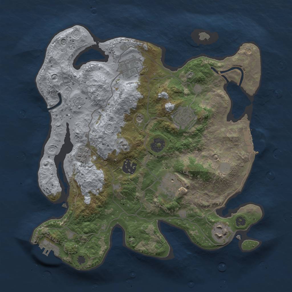 Rust Map: Procedural Map, Size: 3000, Seed: 23202, 15 Monuments