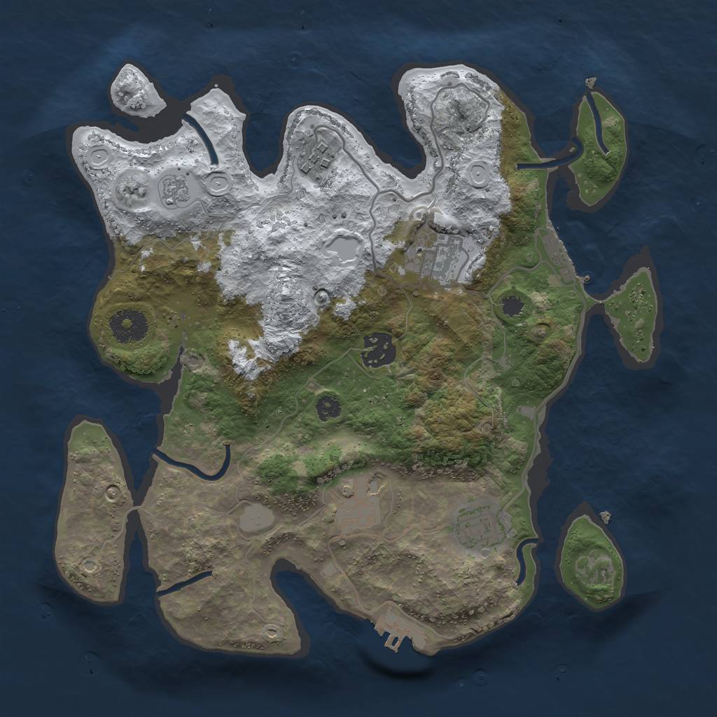 Rust Map: Procedural Map, Size: 3000, Seed: 512512, 13 Monuments