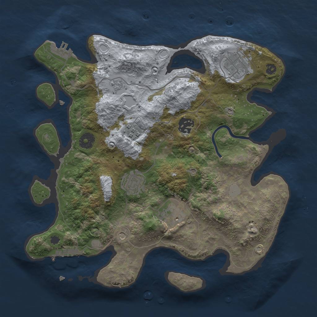 Rust Map: Procedural Map, Size: 3000, Seed: 768349616, 14 Monuments