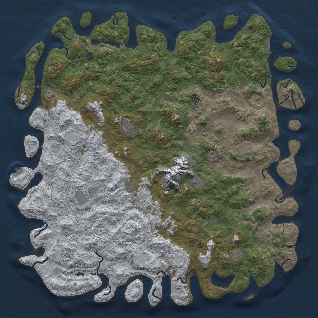 Rust Map: Procedural Map, Size: 6000, Seed: 42549, 20 Monuments