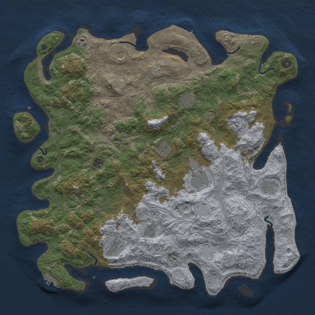 Rust Map: Procedural Map, Size: 4800, Seed: 1650013776, 20 Monuments
