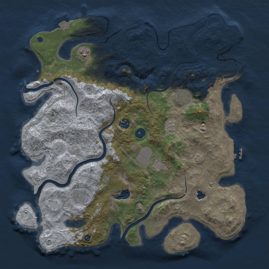 Rust Map: Procedural Map, Size: 4001, Seed: 300, 12 Monuments
