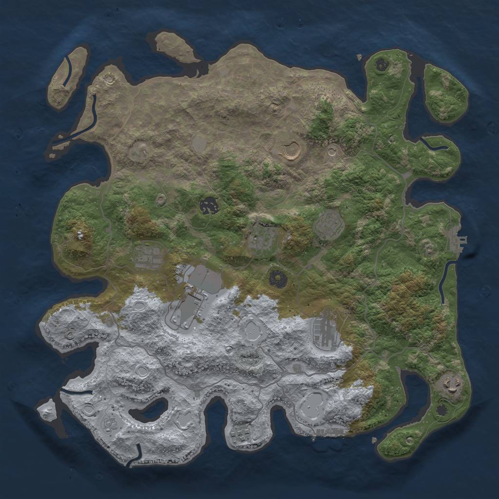 Rust Map: Procedural Map, Size: 4000, Seed: 776051919, 18 Monuments
