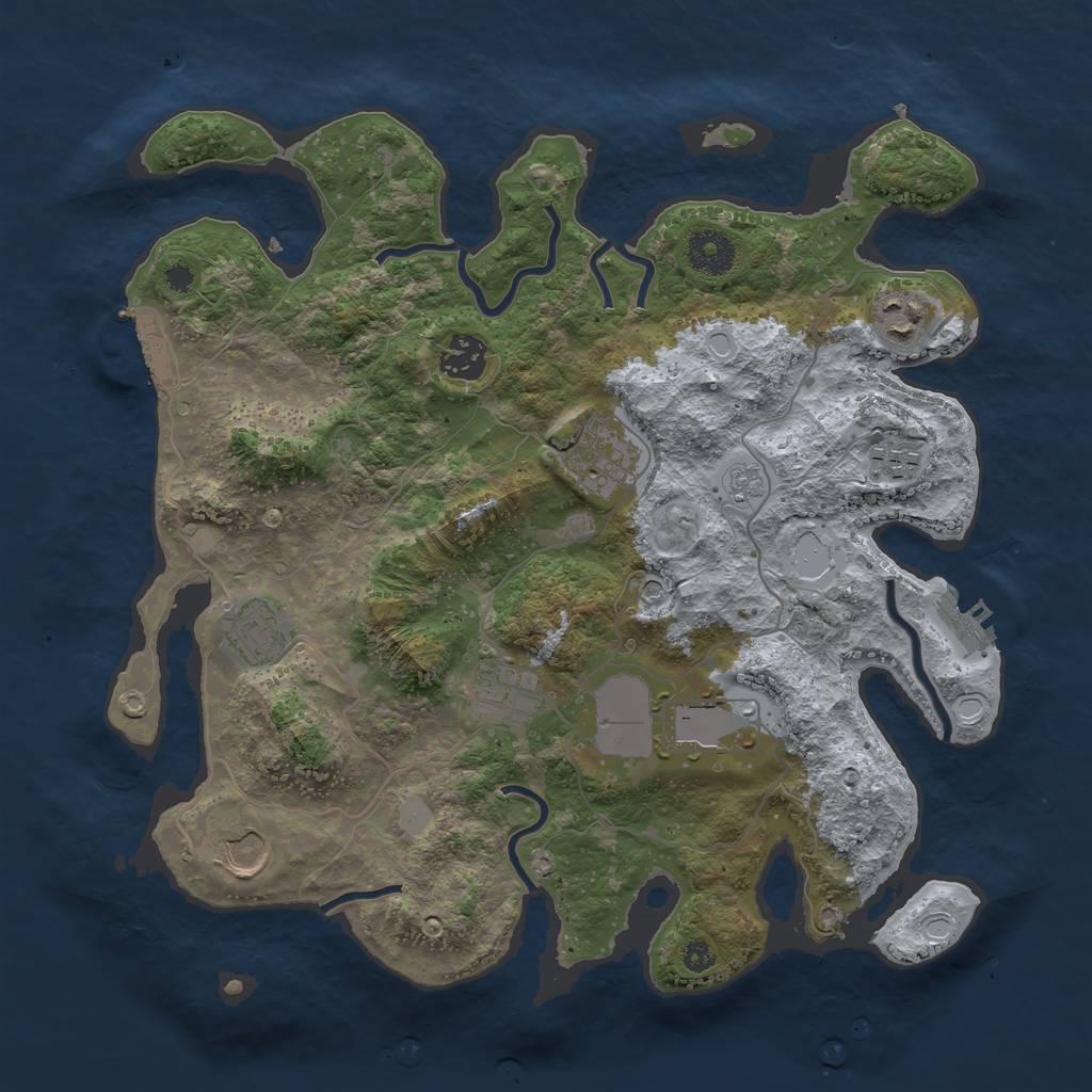 Rust Map: Procedural Map, Size: 3500, Seed: 5540, 17 Monuments