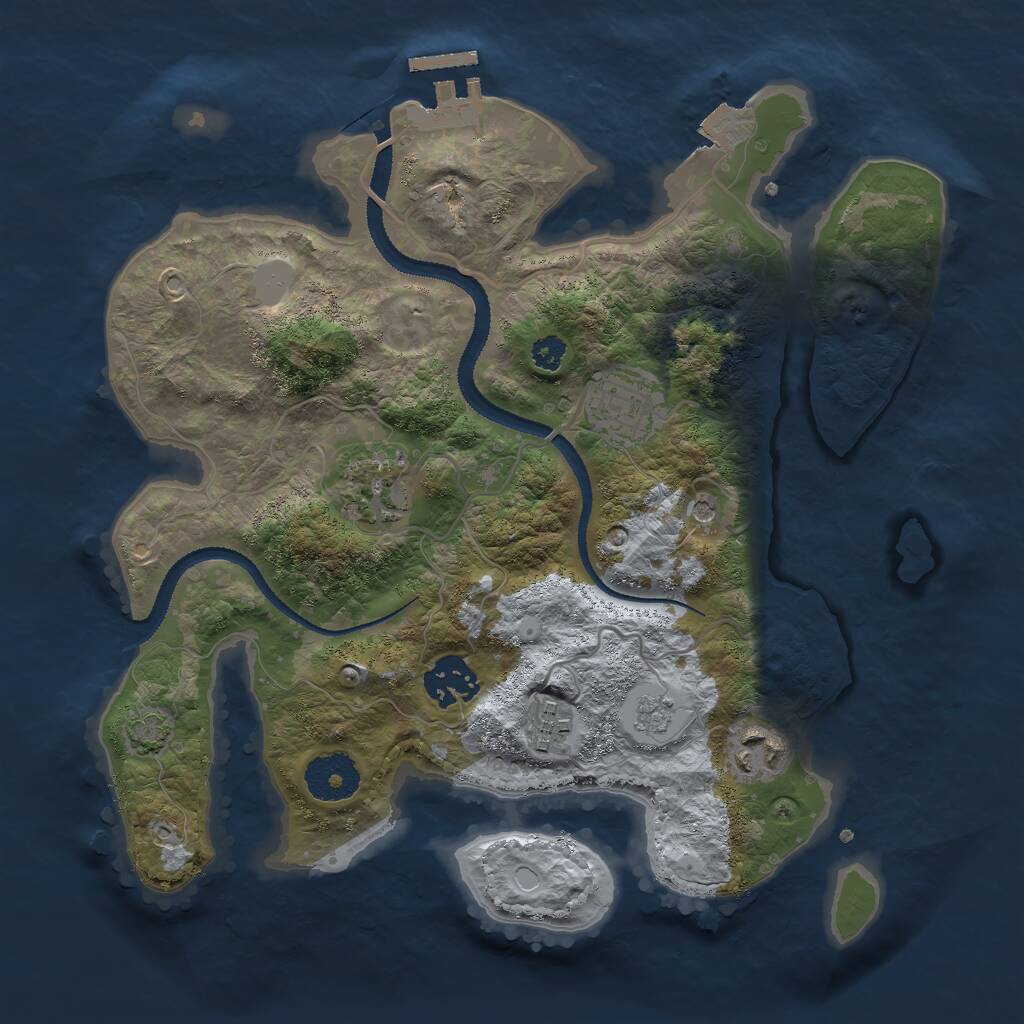 Rust Map: Procedural Map, Size: 3000, Seed: 826835309, 10 Monuments