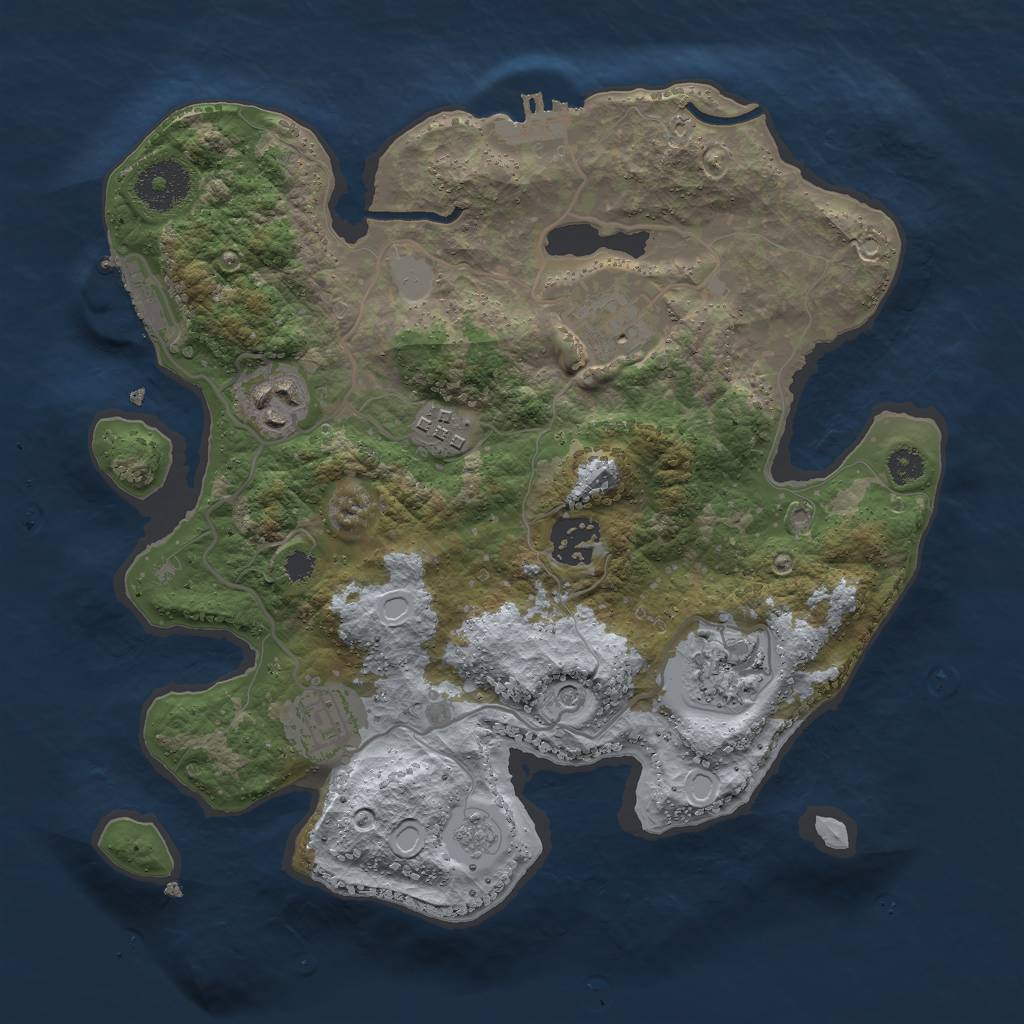 Rust Map: Procedural Map, Size: 3000, Seed: 4790, 15 Monuments