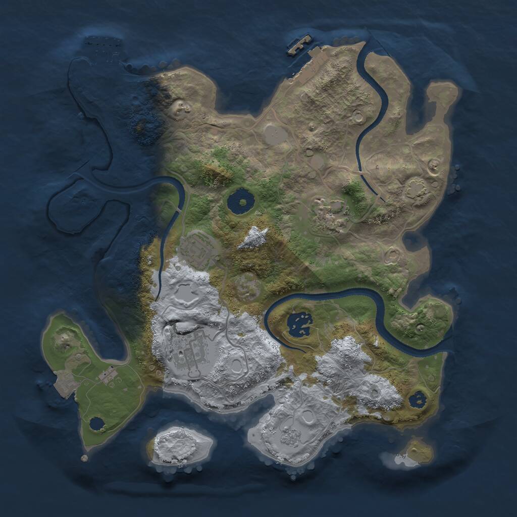 Rust Map: Procedural Map, Size: 3000, Seed: 8905, 9 Monuments
