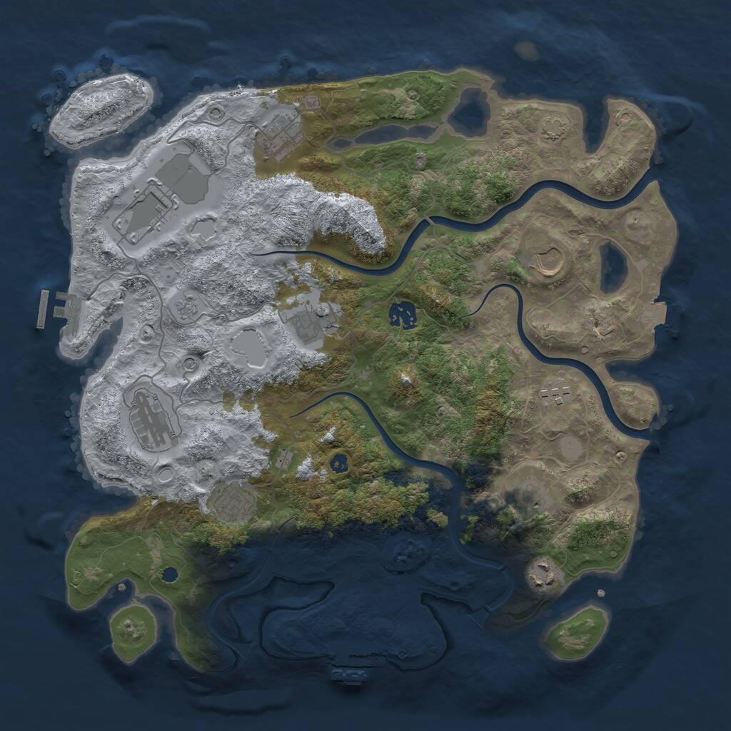 Rust Map: Procedural Map, Size: 3800, Seed: 239378809, 16 Monuments