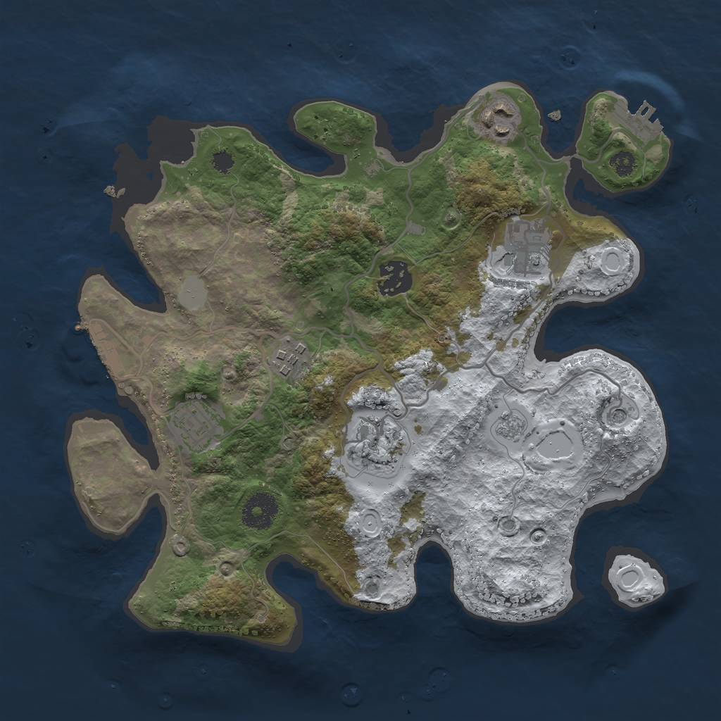 Rust Map: Procedural Map, Size: 3001, Seed: 712372, 15 Monuments