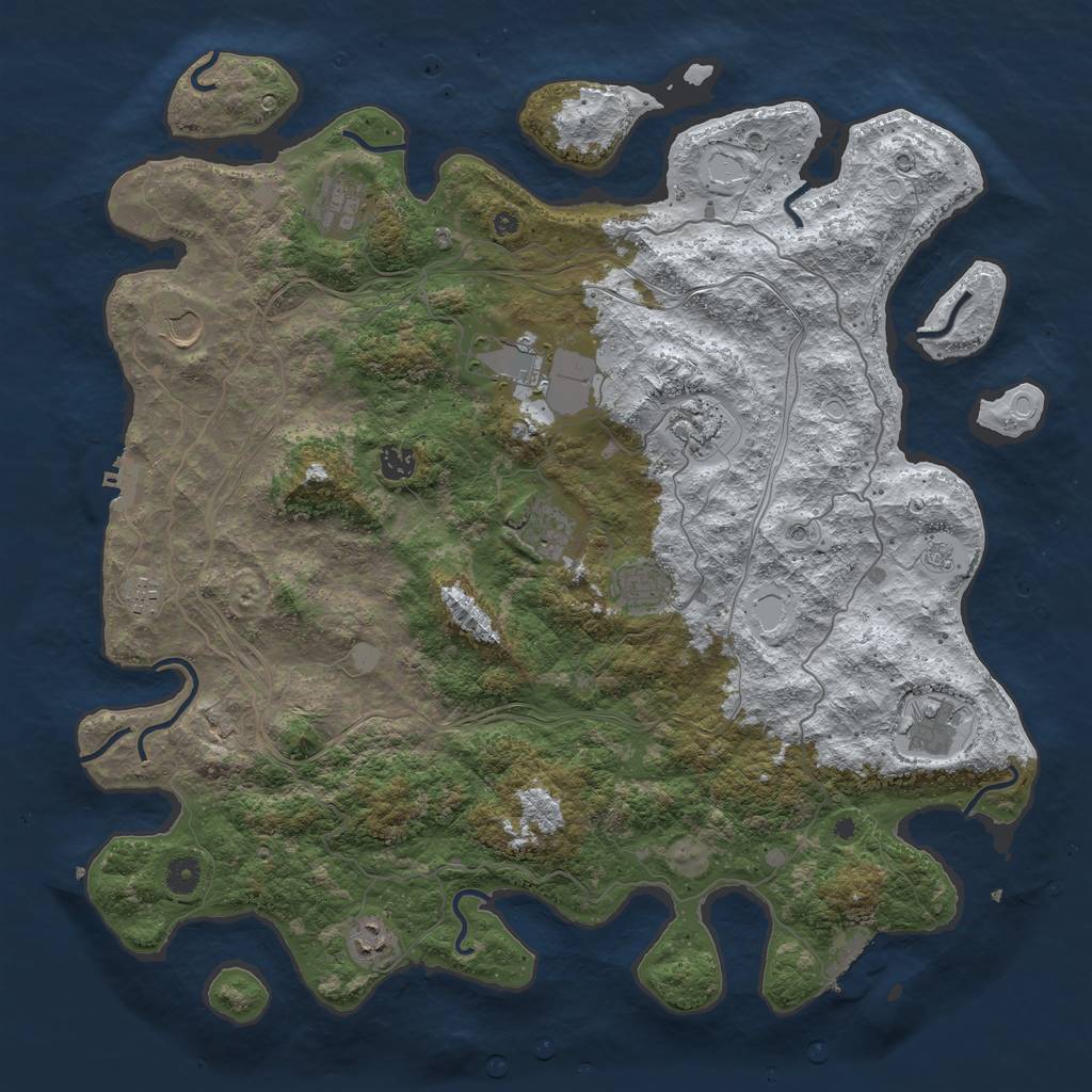 Rust Map: Procedural Map, Size: 4500, Seed: 508608708, 19 Monuments