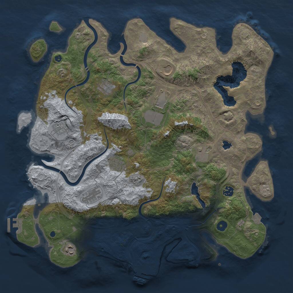 Rust Map: Procedural Map, Size: 4250, Seed: 2126140210, 16 Monuments