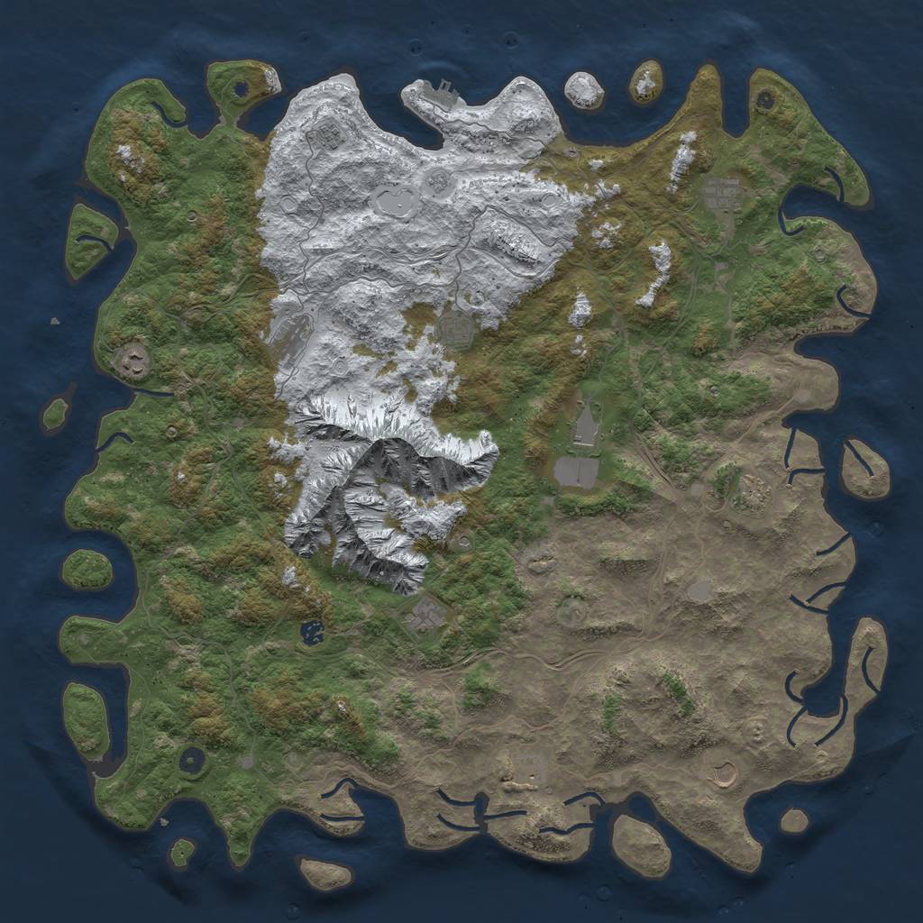 Rust Map: Procedural Map, Size: 5500, Seed: 434861294, 19 Monuments