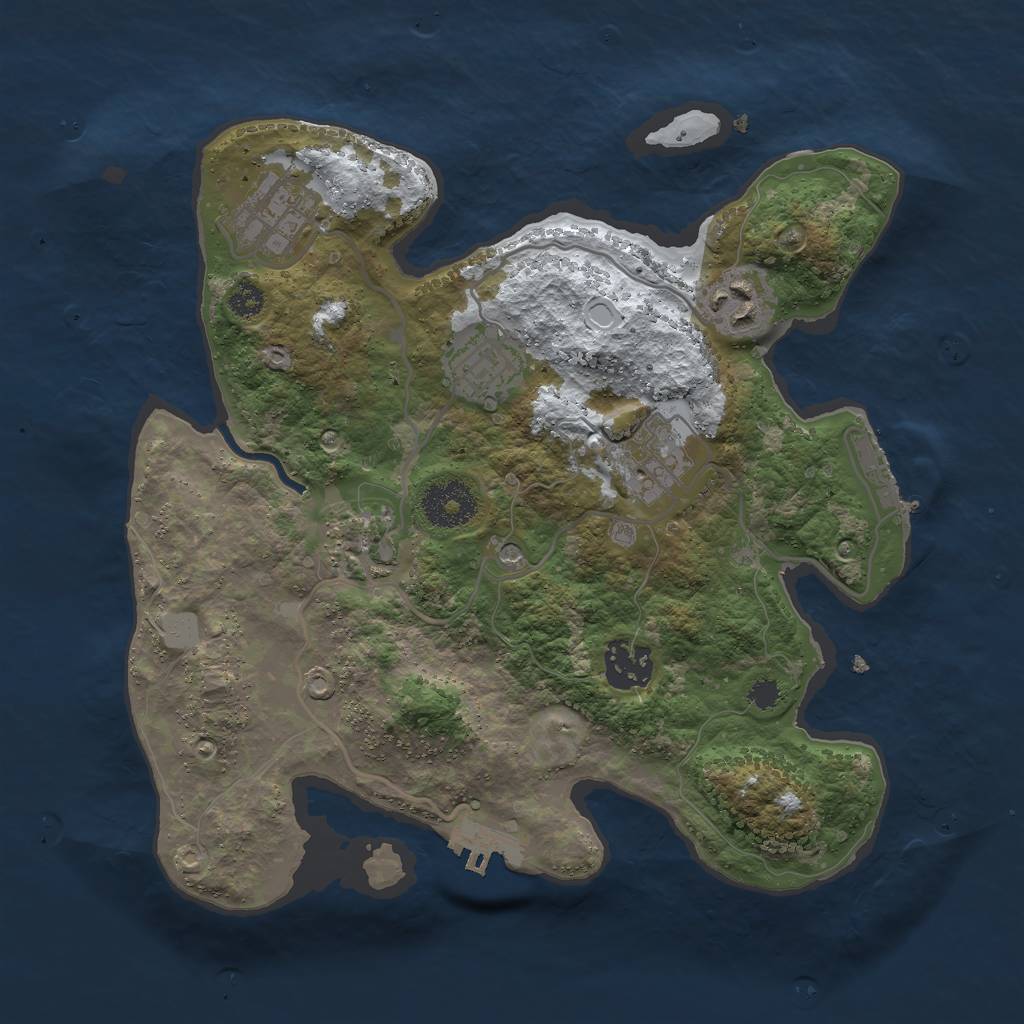 Rust Map: Procedural Map, Size: 3000, Seed: 973585698, 14 Monuments