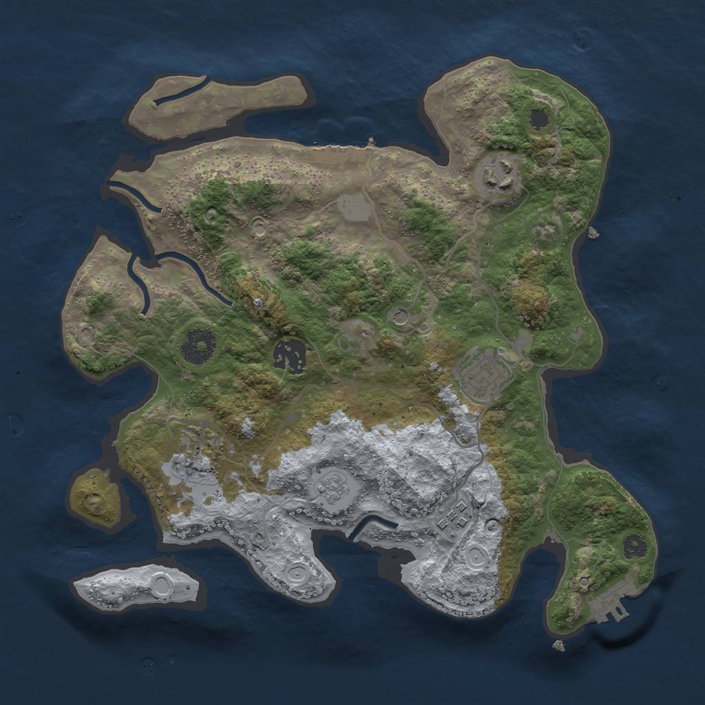 Rust Map: Procedural Map, Size: 3000, Seed: 17633, 14 Monuments