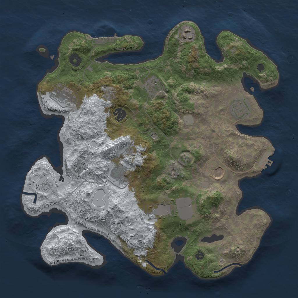 Rust Map: Procedural Map, Size: 3500, Seed: 20220706, 18 Monuments