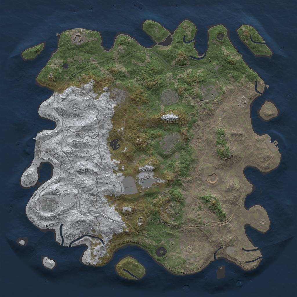 Rust Map: Procedural Map, Size: 4250, Seed: 1585061334, 20 Monuments