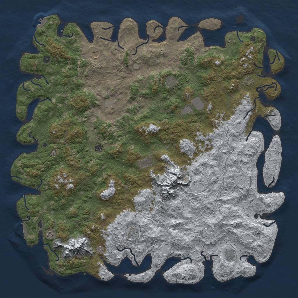 Rust Map: Procedural Map, Size: 6000, Seed: 115258566, 20 Monuments