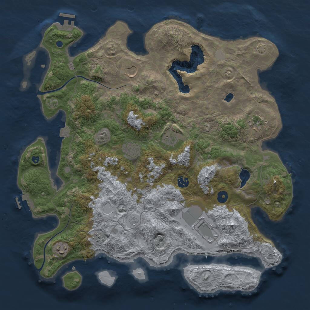 Rust Map: Procedural Map, Size: 4000, Seed: 9782, 14 Monuments