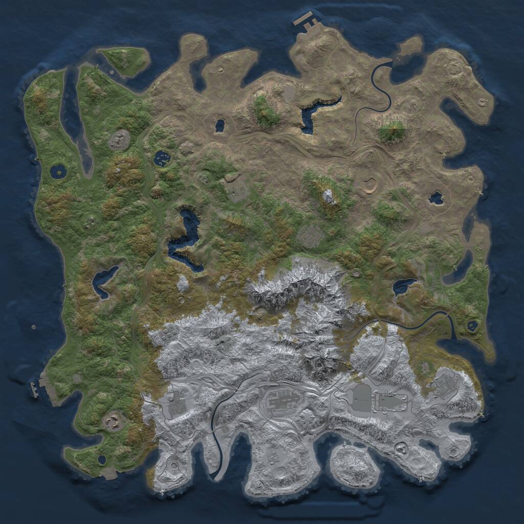 Rust Map: Procedural Map, Size: 5000, Seed: 2115034814, 16 Monuments