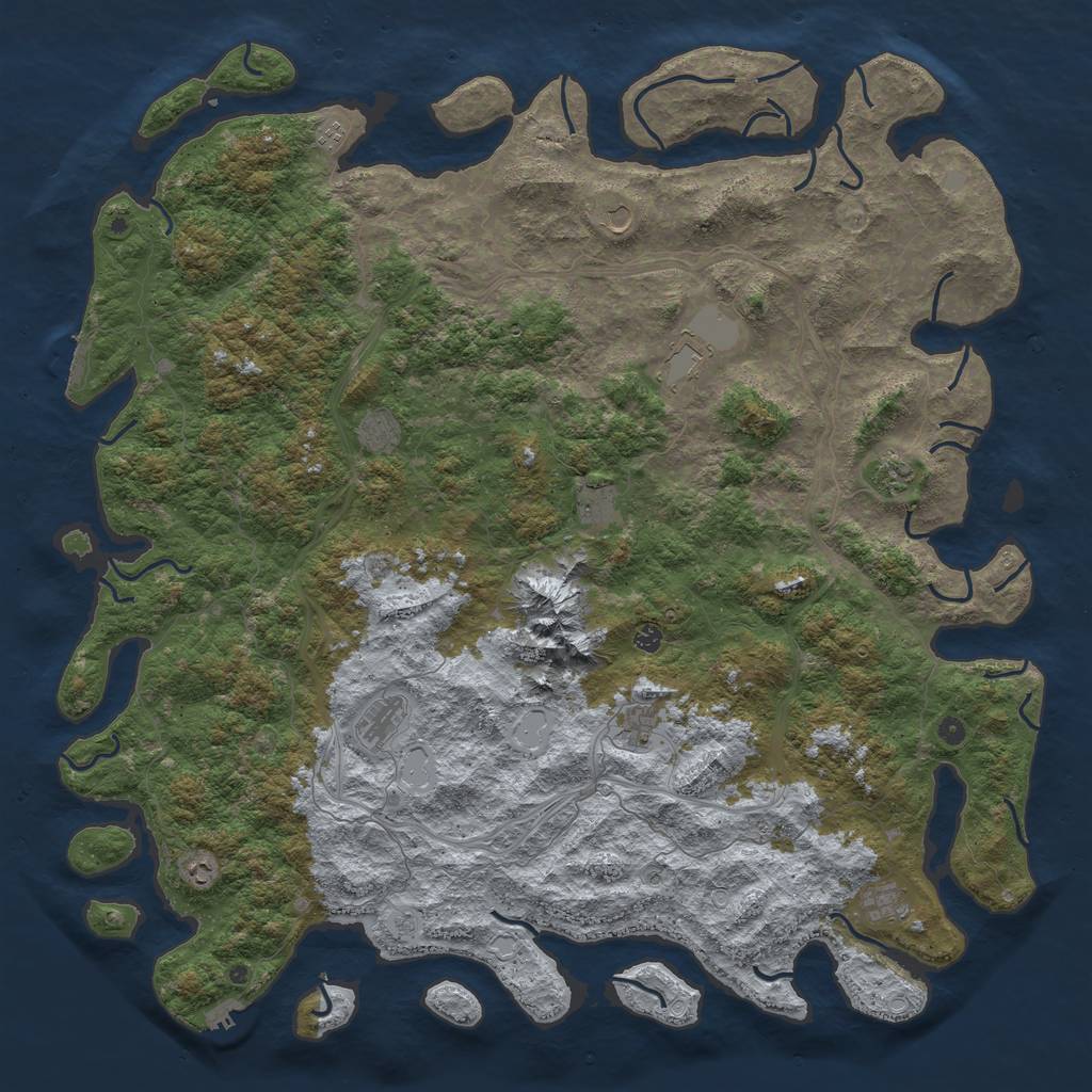 Rust Map: Procedural Map, Size: 6000, Seed: 40181289, 20 Monuments